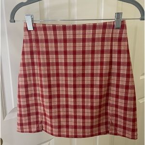 Brandy Melville red plaid skirt, barely worn.